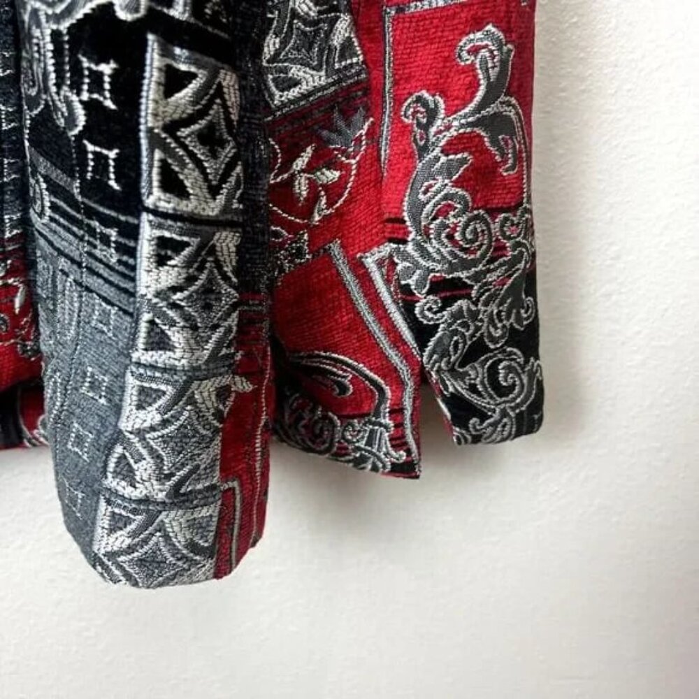 Susan Graver Red and Black Patterned blazer Jacket Sz 22 - Picture 10 of 10